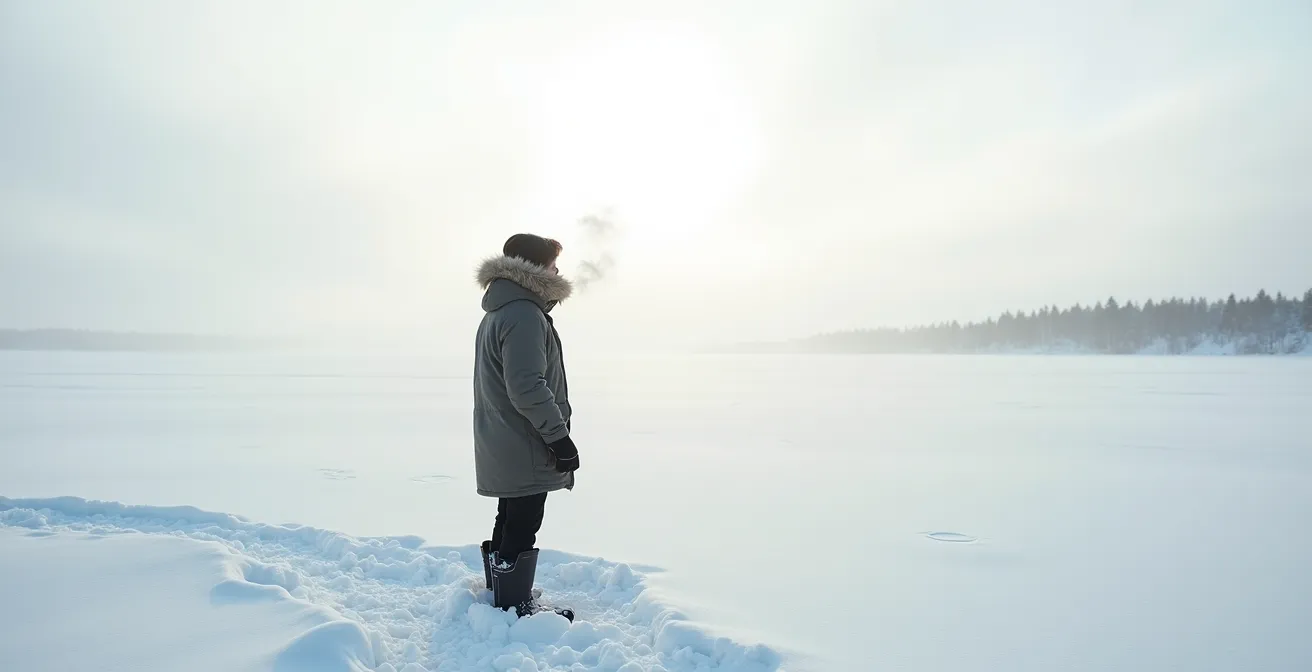 Visual representation of immune cellular defense mechanisms during Canadian winter