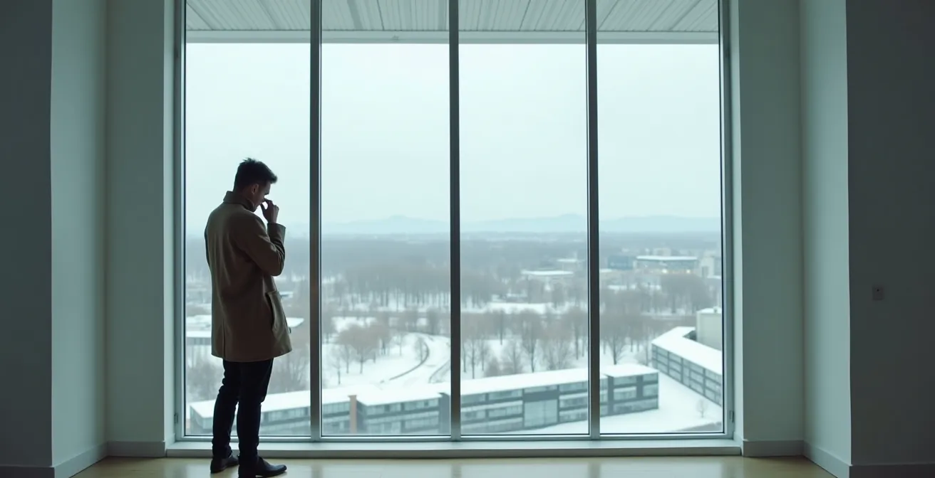 Person showing physical tension in shoulders and jaw from emotional suppression