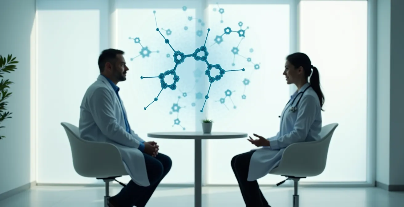 Healthcare professional and patient reviewing personalized treatment options in modern Canadian medical setting