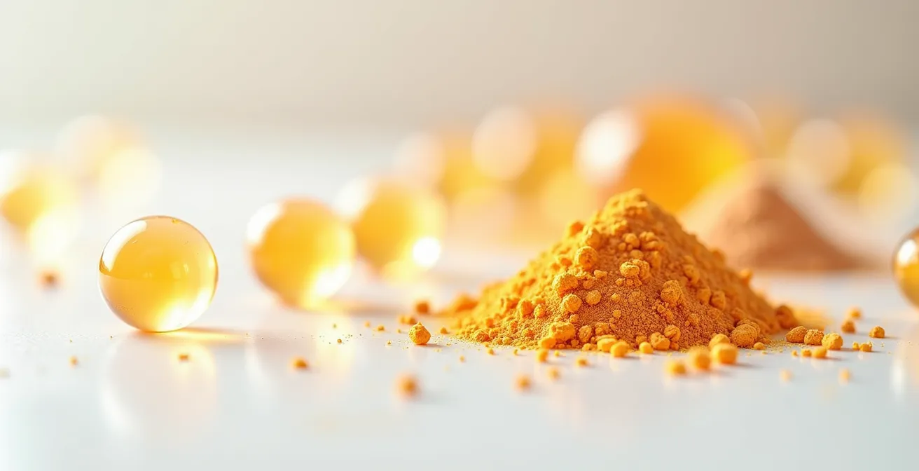 Professional photograph showing different forms of vitamin C supplements available in Canada